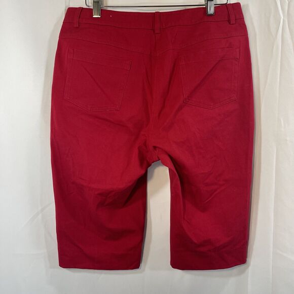 J. McLaughlin Womens 10 Red Bermuda 23” Long Shorts Preppy Granny Core EUC - Picture 4 of 9